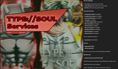 #ad ⭐CHEAP TYPE:SOUL SERVICES MYTHICAL ITEMS AND Armor⭐🌠 Message Before Purchase🌠