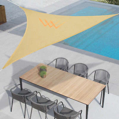 #ad #ad Beige Patio Outdoor Sun Shade Sail Canopy Triangle Backyard Playground UV Cover