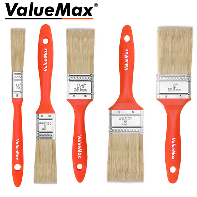 #ad ValueMax 5 Pack Paint Brush Set Wall Brush Flat Small Paintbrushes Set w 4 Sizes