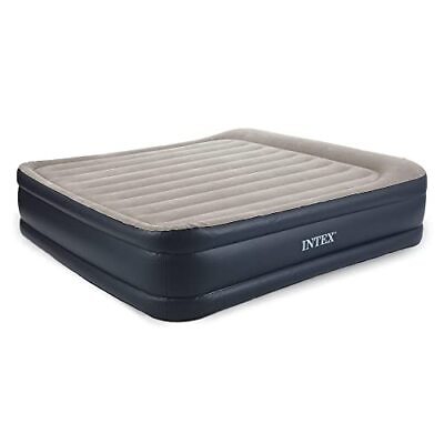 Intex Dura Beam Deluxe Raised Blow Up Air Mattress Bed with Built In Pump King