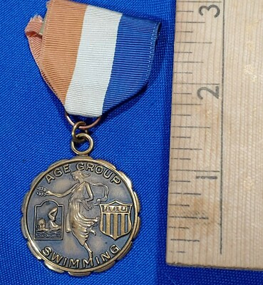 1962 AAU Indiana association championship medal pin badge swimming 50 Meter free
