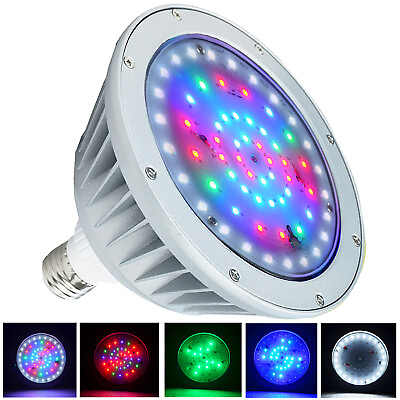 Iground Swimming LED Pool Light120V 40W IP65 WaterproofColor Changing RGBW