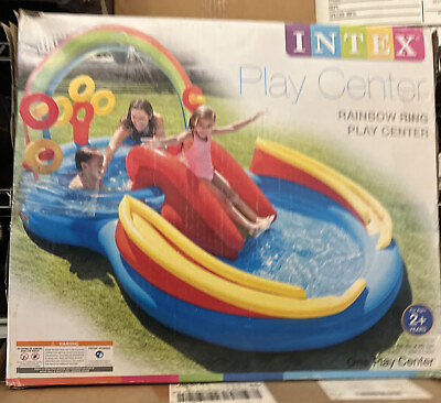 #ad Intex Rainbow Slide Inflatable Pool and Water Slide Ring Center
