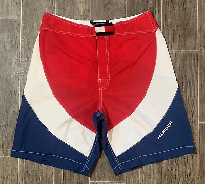 #ad #ad Tommy Hilfiger Swim Trunks Mens Size Small Swimming Shorts Red White Blue
