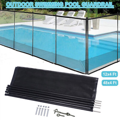 #ad In Ground Swimming Pool Safety Fence Section Accidental Drowning Prevent 4#x27;x12#x27;