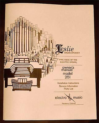 #ad LESLIE 251 Organ Speaker Placement Amp Schematic Oiling Owners Service Manual
