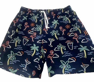 #ad Chubbies Neon Lights Stretch Drawstring Swim Trunks Shorts Mens XL 7 inch