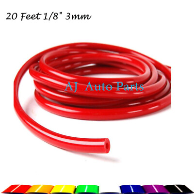 #ad 3mm For 20 Feet 1 8quot; Fuel Air Silicone Vacuum Hose Line Tube Pipe Red Color