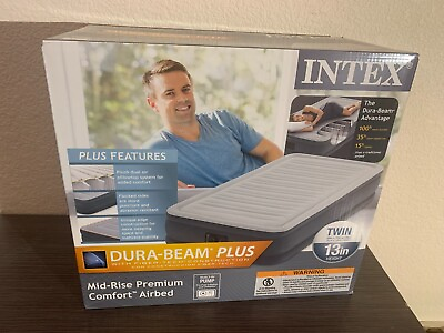 INTEX Twin Airbed Air Mattress 13quot; Height Built In Pump NEW Factory Sealed