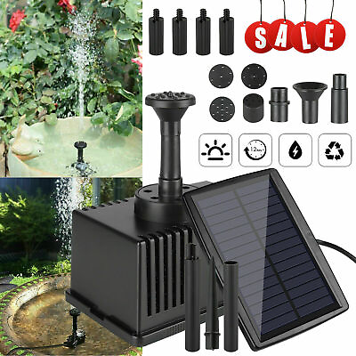 #ad #ad Solar Powered Water Pond Filter Pump Home Garden Submersible Fish Tank Fountains