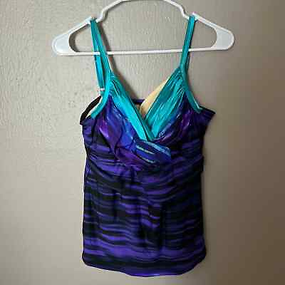 #ad MIRACLESUIT Purple and Blue Swim Top Size US 14 summer swimming adjustable