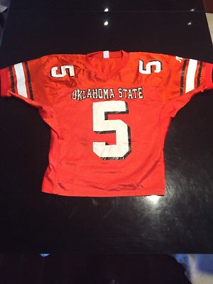 #ad Game Worn Used Oklahoma State Cowboys Football Jersey #5 Sports Belle S M