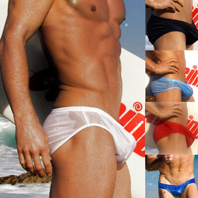 #ad Thin Transparent Underwear Low Waist Men#x27;s Bikini Swimwear Swimsuit Swim Pool