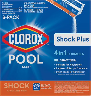 #ad Poolamp;Spa Shock Plus Pool Shock for Swimming Pools 6pk