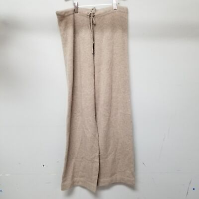 #ad #ad FRONTGATE Women#x27;s Size S M Light Brown 100% Cashmere Drawstring Pants