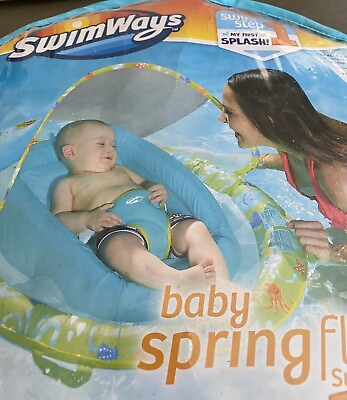 #ad SwimWays Infant Baby Spring Pool Float Sun Canopy Swim Step 1 3 9 Mths.