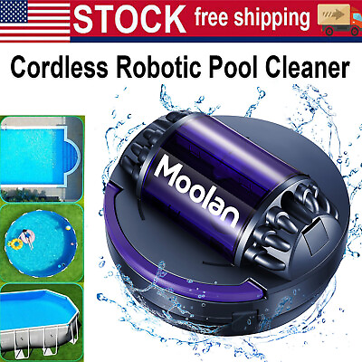 #ad Moolan Cordless Automatic Robotic Pool Vacuum Cleaner for Above In Ground Pools