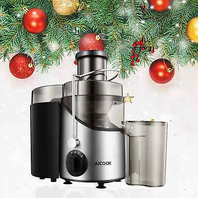120V Juicer Machine 400W Centrifugal Juicer Extractor with Wide Mouth Silver