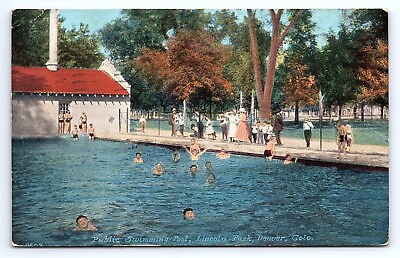 #ad #ad Postcard Public Swimming Pool Lincoln Park Denver Colorado CO