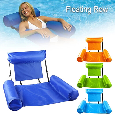 #ad #ad Swimming Pool Foldable Inflatable Seats Water Floating Bed Chair Beach Home Use