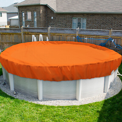 #ad Round Winter Pool Cover Safety Heavy Duty Above Ground Swimming Cover Orange