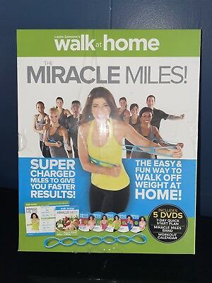 #ad Leslie Sansone#x27;s 2015 Walk At Home Miracle Miles 5 DVD Set NEW W Band