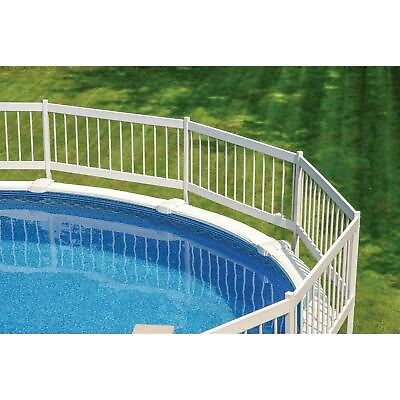#ad Blue Wave Above Ground Pool Fence Kit 8 Section White