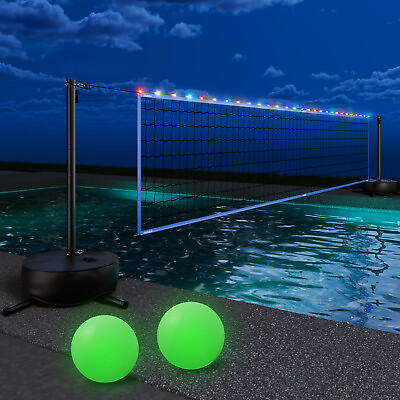 #ad Summer Pool Volleyball Net Set with Base For Inground Pools with 2 Volleyballs