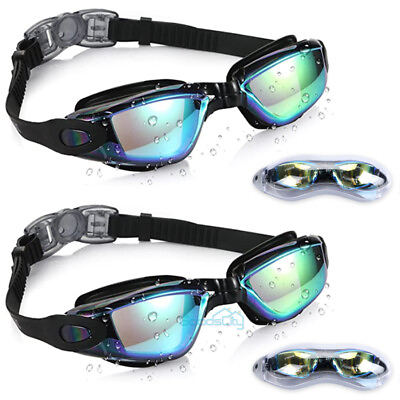Mirror Clear Swimming Goggles Anti UV Fog Swim Glasses For Adult Women Men Kids
