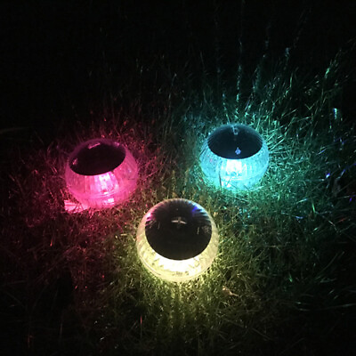 #ad Solar LED Floating Light Garden Pond Pool Rainbow Flash Lights Outdoor Ball Lamp