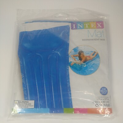 Intex 72”x27” Pool Mat Float Swimming Inflatable Transparent blue Adult New
