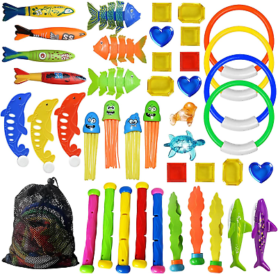 #ad Pool Diving Toys Games 42PCS Swimming Pool Toys with Dive Sticks and Rings