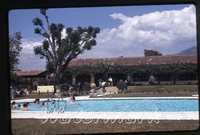 1970 kodachrome Photo slide hotel antigua Guatemala swimming pool