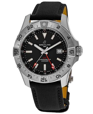 #ad New Breitling Avenger Automatic GMT 44 Black Dial Men#x27;s Watch A32320101B1X1