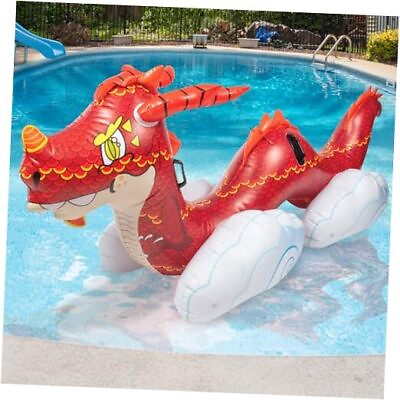 #ad Giant Dragon Pool Float 2 Person Rider for Double the Fun Over 7 Feet Long