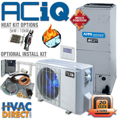 #ad ACiQ 2 Ton Ducted Inverter Heat Pump Split System Central Air Con Kit 20 SEER