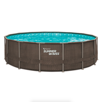 US 16#x27;#x27; Elite Frame Dark Double Rattan Swimming Pool Set