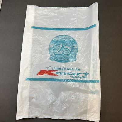 #ad Vintage 1987 KMART 25th anniversary plastic shopping bag without handles 15”x9”