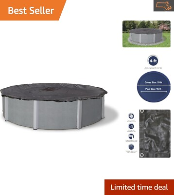 #ad 15ft Round Rugged Mesh Winter Pool Cover Black Protects Against the Elements