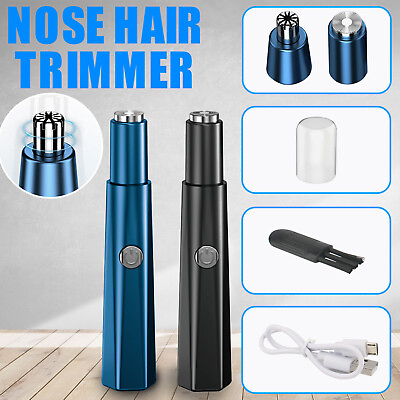 Electric Nose Ear Hair Trimmer Rechargeable Shaver Beard Clipper Cleaner Tool US