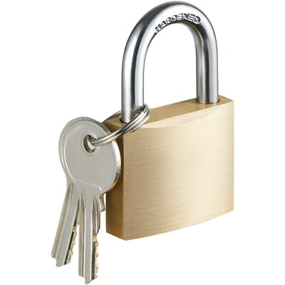 Solid Brass Padlock with Key Pad Lock 1 1 2 in. Wide Lock Body Fence Locker