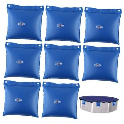 #ad 8 Pack Swimming Pool Cover Hanging Bag PVC Pool Cover Weights Heavy Duty