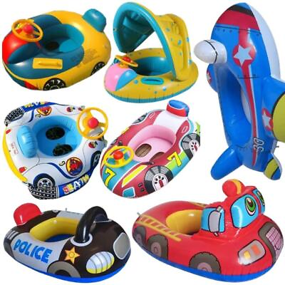 #ad #ad Inflatable Baby Swimming Rings Seat Floating Sun Shade Toddler Swim Circle Fun