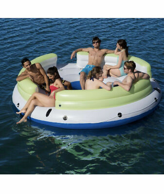 6 Person Floating Island Pool Lake Raft Lounge summer water fun for adult amp; kids