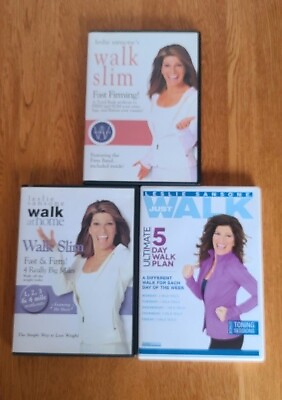 #ad #ad Set of Three Leslie Sansone Walk at Home DVD#x27;s Along With Firming Band