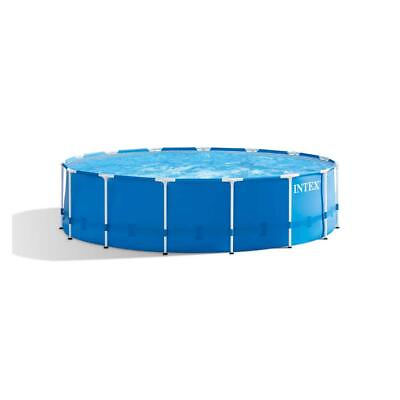 #ad Intex Metal Frame Pool 15#x27;Wx48quot;H Round Above Ground w Pump Filter Cartridges