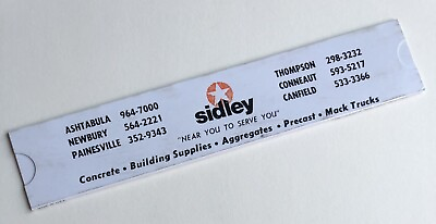 #ad Vintage SIDLEY Concrete Slide Rule Volume Calculator 1970s Ashtabula OHIO USA
