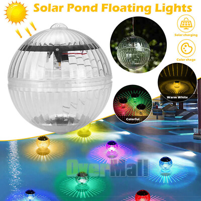 LED Swimming Pool Waterproof Solar Power RGB Underwater Drift Lamp Float Light