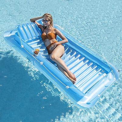 #ad Inflatable Pool Floats Pool Lounger Raft Floats for Adults Blow up Tanning Po