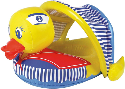 #ad 81547 Learn To Swim Swimming Pool Float Baby Rider with Sun Protection Duck 36